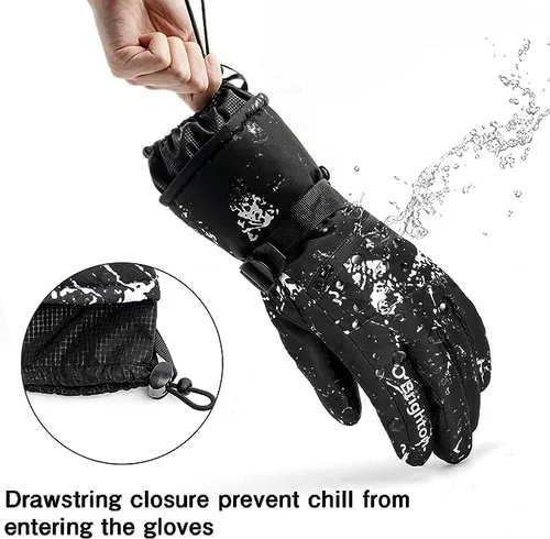 Miniatura 5 de Guantes de esquí para hombres y mujeres, guantes térmicos de invierno para pantalla táctil, impermeables, guantes de nieve para snowboard, esquí