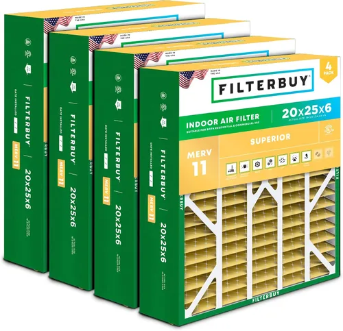 Miniatura 29 de Filterbuy Filtro de aire MERV 11 de 10 x 17 x 2 pulgadas Defensa Superior contra Mascotas y Alergias (paquete de 4), filtros exteriores plisados