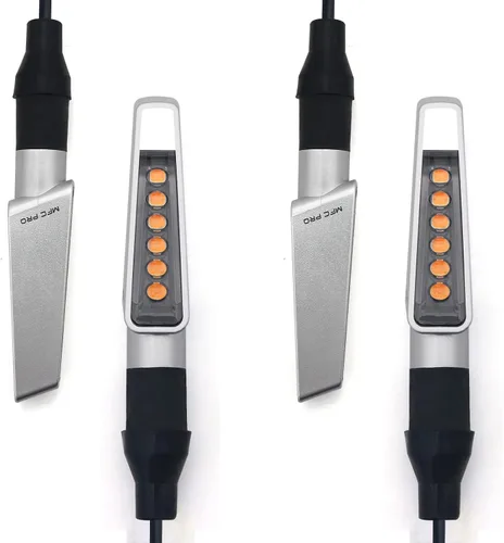 Mini luces de señal de giro LED para MT-07 MT-09 FZ-09 MT-10 YZF R1 R3 R6 R25 FJ09 FZ07 FZ1CB1000RR (Sin secuencial, plateado-4 piezas)