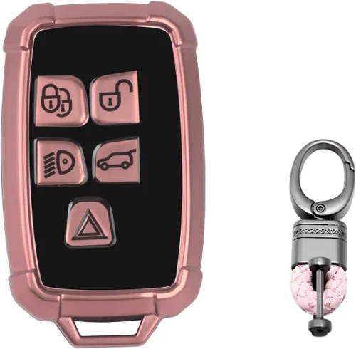 Miniatura 15 de x xotic tech Funda para llavero compatible con Range Rover Evoque Discovery LR4 Land Rover Sport o Jaguar XF XJ F-PACE F-Type 5 botones, protección