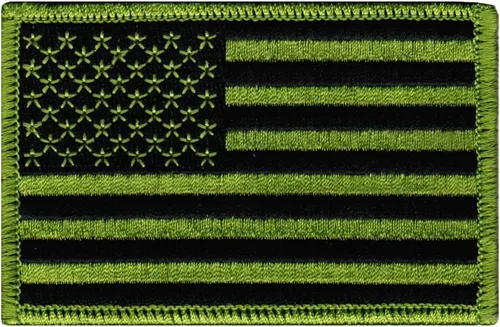 Miniatura 11 de Parche bordado con bandera americana con borde dorado USA Estados Unidos de América emblema de uniforme militar, dorado (GOLD BORDER)