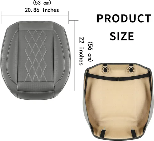 Miniatura 2 de JOJOBAY Funda de Cuero para Asiento de Automóvil, Fundas de Asiento Inferior para Automóviles, Protector de Asiento Delantero (Inferior), Apto