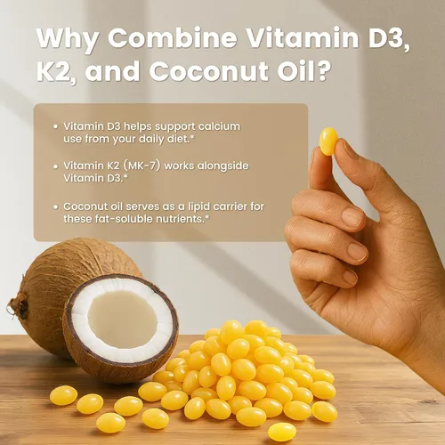Miniatura 4 de VEV Corefeel Vitamina D3 K2, 5000 UI D3 100mcg K2 (MK-7), 300 cápsulas blandas, suplemento de vitamina D y K 2 en 1 con aceite de coco, fácil