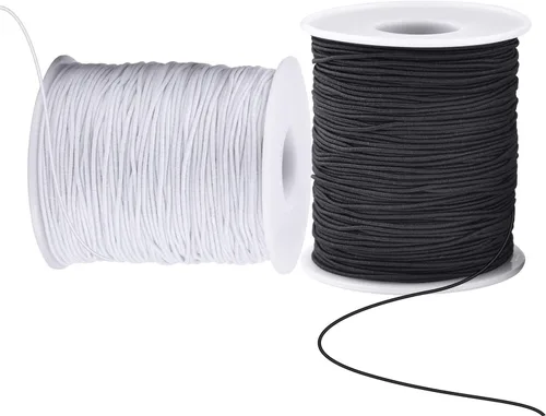 Cordón elástico para pulseras, 2 rollos de 1 mm 330 pies, cuerda resistente para pulseras, cuerda elástica extensible para hacer joyas, collares,