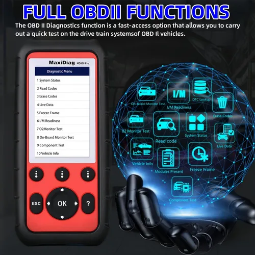 Miniatura 5 de Autel MaxiDiag MD808 Pro OBD2 escáner, herramienta de escaneo de diagnóstico de todo el sistema, actualización de MaxiCheck Pro/MD808/MD806
