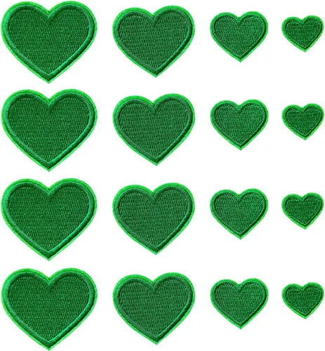 Miniatura 14 de 24 parches para planchar con corazón azul, parches bordados con corazón para ropa, chaquetas, sombreros, mochilas, jeans
