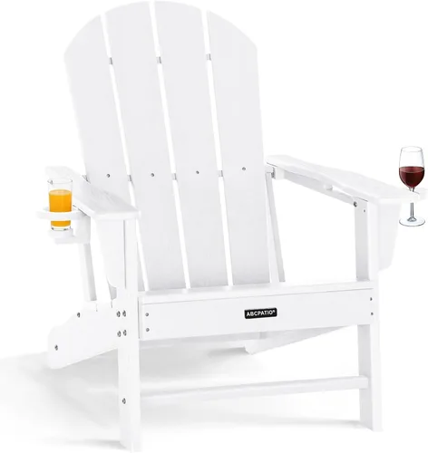 Miniatura 14 de Sillas Adirondack plegables – Silla Adirondack de plástico con soporte para tazas, sillas para exteriores resistentes a la intemperie