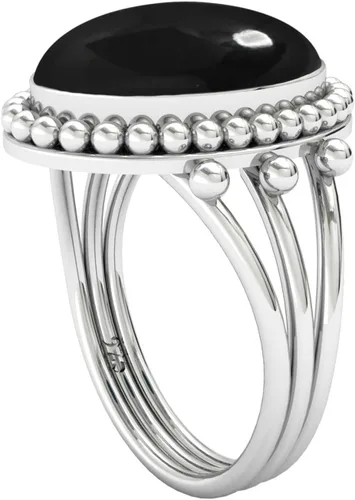 Miniatura 2 de JEWELOPORIUM Anillo hecho a mano de plata de ley 925 para mujer, 10 x 14 con piedras preciosas ovaladas, joyería de moda para regalo (99020_R)
