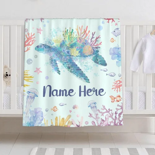 Miniatura 20 de Manta de bebé personalizada para niñas y niños, manta de bebé personalizada con nombre de bosque de animales para niños pequeños, baby shower