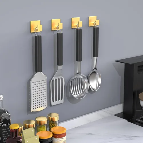 Miniatura 7 de HUFEEOH Ganchos adhesivos para toallas, ganchos de aluminio para toallas de baño, ganchos de pared para colgar, ganchos de pared adhesivos