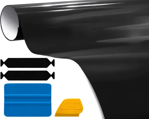 3M Rollo de Vinilo Automotriz (Negro Brillante, 1 pie x 5 pies + Juego de Herramientas)