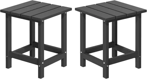 Miniatura 13 de MUCHENGHY Adirondack Mesa auxiliar para exteriores, mesa auxiliar de patio de 14.7 pulgadas, resistente a la intemperie, mesas auxiliares de Blanco