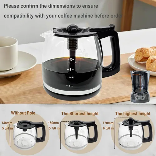 Miniatura 5 de Repuesto universal para cafetera de 12 tazas, compatible con Mr Coffee, Black&Decker, Hamilton Beach y la mayoría de las cafeteras de marcas