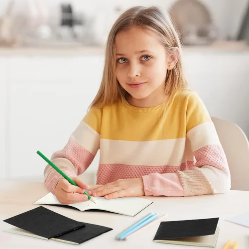 Miniatura 7 de Thenshop Paquete de 150 mini cuadernos a granel pequeños de bolsillo en blanco para niños de 4 x 4 pulgadas, diarios sin forro, cuadernos