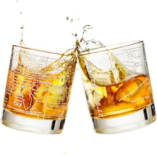Miniatura 32 de Greenline Goods - Vasos de whisky, juego de regalo de 2 vasos de 284ml para amantes de Washington, DC, grabado con mapa de Washington, DC Vaso