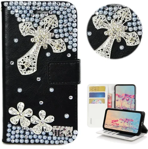 Miniatura 25 de Bling Wallet - Funda para teléfono compatible con Samsung Galaxy Z Fold 3 5G, elegante, hecha a mano, 3D, hecha a mano, ballet, pintalabios, tacón