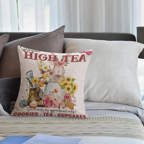 Miniatura 6 de Divertidas fundas de almohada de gnomo de Pascua, huevos de Pascua, zanahorias, divertidas fundas de almohada de 16 x 16 pulgadas, decoración