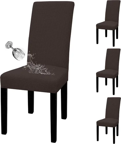 Miniatura 9 de Easy-Going - Juego de 2 fundas para sillas de comedor 100% impermeables, de tela Jacquard elástica, fundas protectoras removibles y lavables