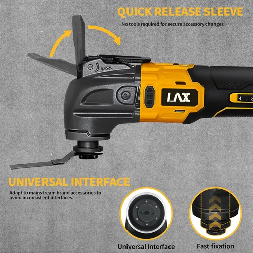 Miniatura 2 de Multiherramientas oscilantes para batería Dewalt de 20 V, herramienta multiusos de corte y lijado, ángulo de oscilación de 4°, 6 velocidades