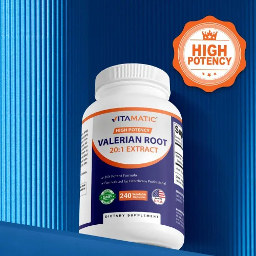 Miniatura 6 de Vitamatic 2 paquetes de extracto de raíz de valeriana 20:1 – Cápsulas concentradas de extracto botánico – sin OMG, sin gluten – 240 cápsulas