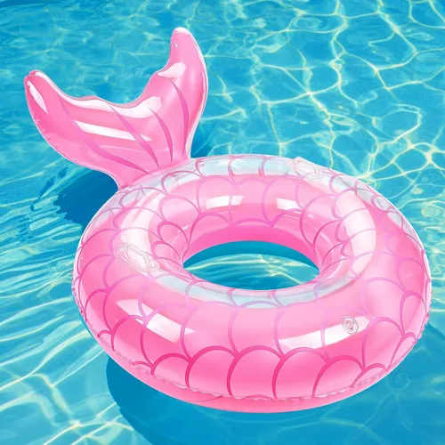 Miniatura 10 de MoKo Anillo de natación inflable, lindo flotador de piscina, decoración de tubo, tubos de natación, piscina al aire libre, playa, flotadores de Azul