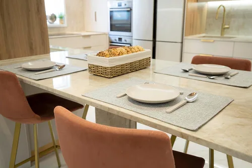 Miniatura 8 de Juego de 4 manteles individuales lavables para fiestas, elegantes manteles individuales para mesa de cocina, juego de 4 manteles individuales