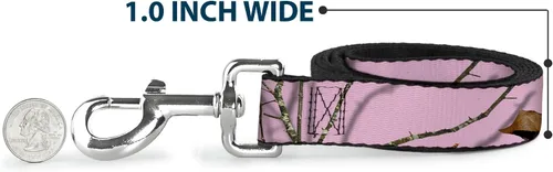 Miniatura 5 de Buckle-Down Correa para perro Mossy Oak Country Roots Camo rosa bebé 4 pies de largo 1.0 pulgadas de ancho