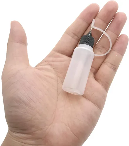 Miniatura 3 de 12 botellas aplicadoras de punta de precisión, 6 piezas de 1 onza y 6 botellas de pegamento translúcido de 0.5 onzas, con 2 mini embudo