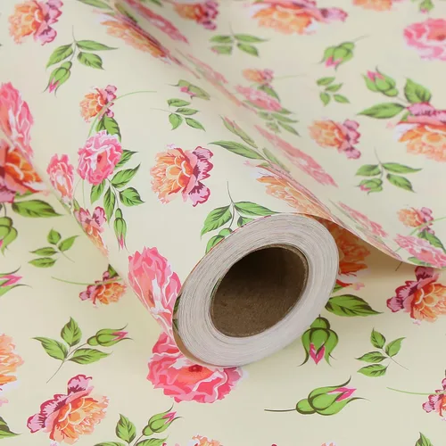 Miniatura 26 de Aimyoo - Rollo de papel de regalo floral kraft - Rollo jumbo - 30 pulgadas x 33 pies - Papel de regalo vintage con flores para todas las ocasiones