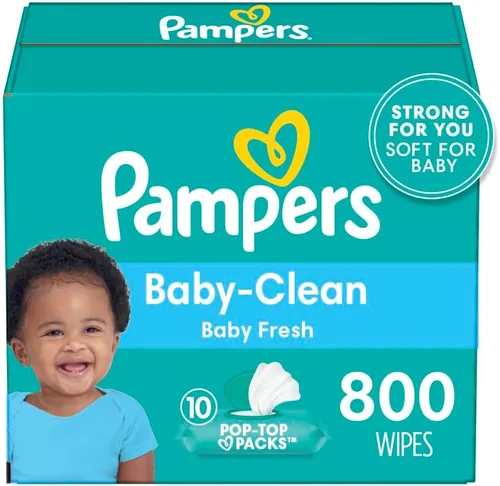 Miniatura 22 de Pampers Toallitas para bebé, limpieza completa y perfumada para bebé, limpia suavemente de la cabeza a los pies, 72 en total (1 paquete abatible)
