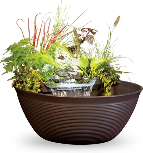 Aquascape AquaGarden Kit de Estanque Acuático en Contenedor – Estanque Mini para Interior y Exterior con Cascada, Bomba y Filtro para Hogar y Patio,