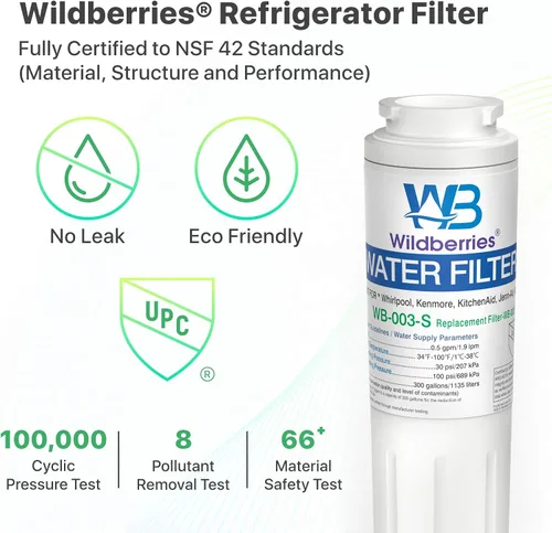 Miniatura 4 de Wildberries Filtro de agua para refrigerador UKF8001 4 de repuesto para Whirlpool®, EveryDrop® EDR4RXD1, WHR4RXD1, 4396395, WRF535SWHZ00 a