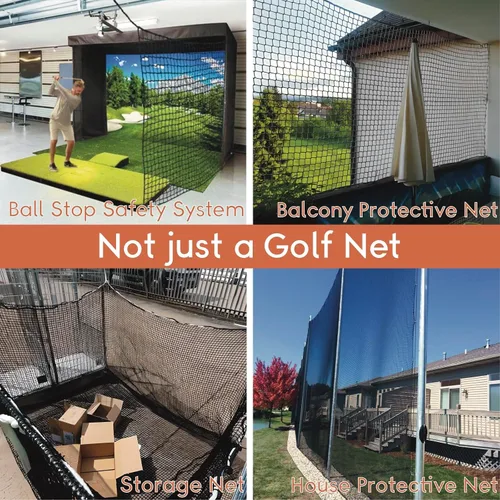 Miniatura 6 de Red de práctica de golf, red de golf de nailon resistente, red de golf para interiores y exteriores con kit de alambre para colgar, redes de golf