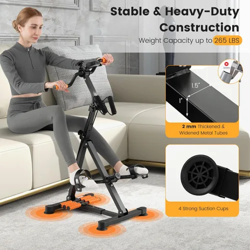 Miniatura 8 de GYMAX Bicicleta de Pedal para Personas Mayores, Máquina de Ejercicio para Brazos, Piernas y Rodillas con Función de Masaje, Monitor LCD, Altura