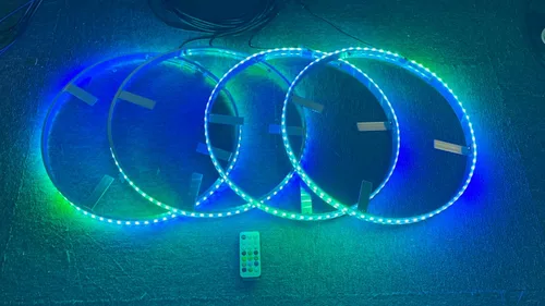 Miniatura 3 de Dream Chasing Colors Flow - Anillo de luces LED de 15.5 pulgadas, luces de llanta, luces de neumáticos, control de aplicación de dientes azules, 4