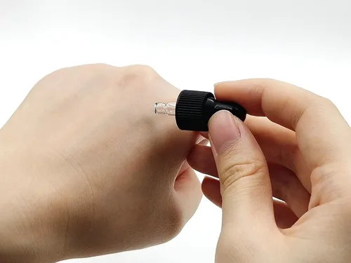 Miniatura 3 de 15 paquetes de 0.0 fl oz diminutos frascos con cuentagotas de vidrio ámbar para aceites esenciales, cosméticos y líquidos, pequeños frascos vacíos