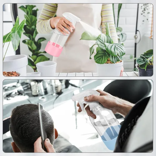 Miniatura 7 de Rionisor Botellas de Spray de Vidrio con Protección de Funda de Silicona, Recipientes Vacíos Recargables de 16 oz, Botellas de Spray Reutilizables
