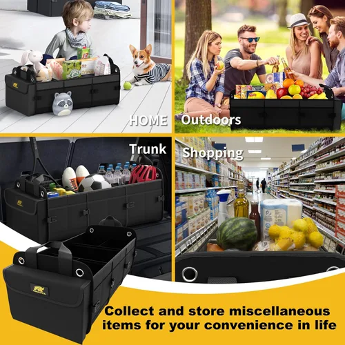 Miniatura 7 de MIKKUPPA Organizador de maletero de automóvil con enfriador - Organizador grande de 100L para automóvil, almacenamiento plegable de maletero