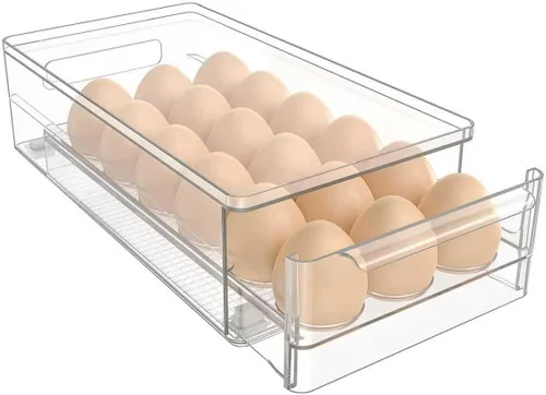 Miniatura 7 de Caja de huevos acrílica transparente 18 y 36 unidades de almacenamiento para refrigerador y cocina. Tamaño: 13.3 x 4.7 x 3.9 pulgadas (paquete de 2)