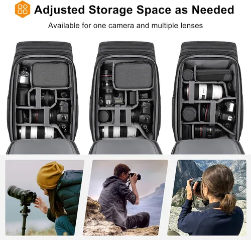 Miniatura 2 de MOSISO Mochila para cámara DSLR/SLR/SLR/sin espejo, funda rígida impermeable con soporte para trípode y compartimento para laptop de 15 a 16