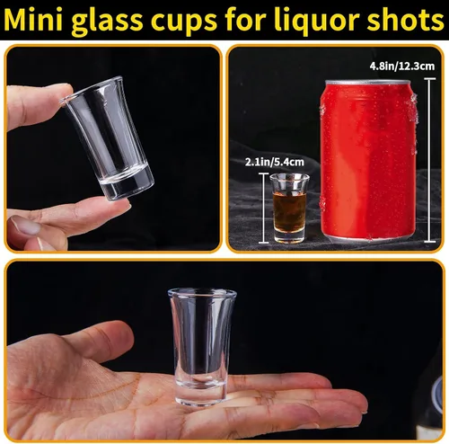 Miniatura 4 de Juego de vasos de chupito y soporte de 0.5 oz-0.66 onzas / 0.5 fl oz - 0.7 fl oz, juego de 12 bandejas transparentes para fiesta, club, bar, hogar