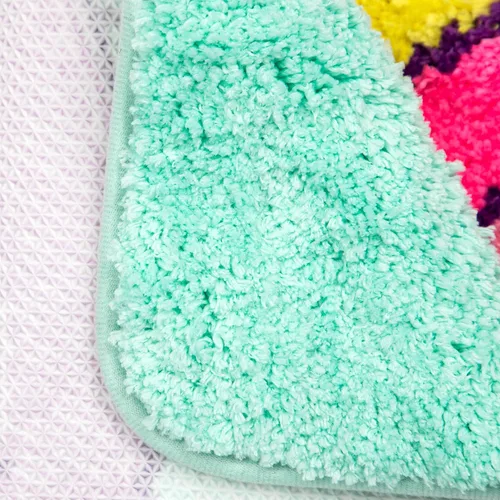 Miniatura 5 de Jay Franco Nickelodeon JoJo Siwa Retro Rainbow - Juego de baño de 14 piezas, incluye cortina de ducha, 12 ganchos y alfombra de baño antideslizante