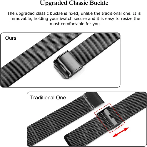 Miniatura 5 de Correa de metal compatible con iWatch 38mm 40mm 42mm 44mm, de acero inoxidable, tejido de metal fino pequeño suave, repuesto para iWatch Series 6 5