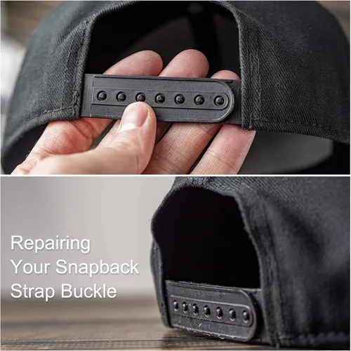 Miniatura 5 de uxcell Tapa de correa Snapback, agujeros de plástico ajustable sombrero broche hebilla reemplazo para reparación de tapas