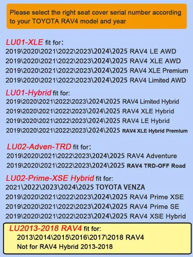 Miniatura 6 de Fundas de asiento RAV4 de ajuste personalizado, piel sintética impermeable para Toyota RAV4 2013-2018 (beige)