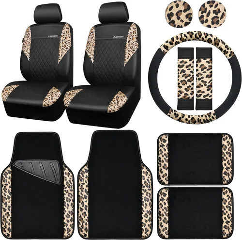 Miniatura 10 de CAR PASS - Juego de tapetes impermeables universales para vehículo, SUV, camioneta, sedán o camión, juego de 4 tapetes y refuerzo para talón, beige
