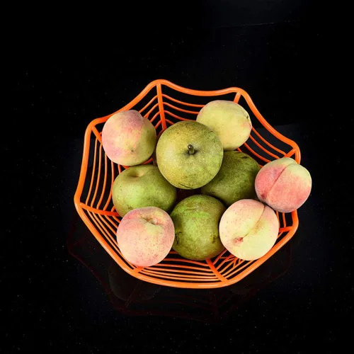 Miniatura 3 de Creative Spider Web Galleta Frutas Candy Plate Basket Bowl Halloween Funny Party Decor Negro