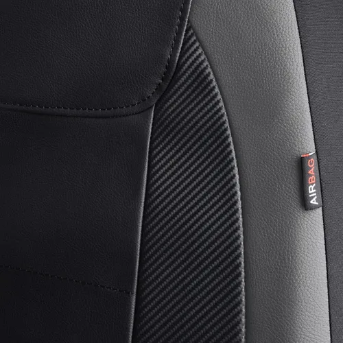 Miniatura 5 de Flying Banner Fundas para Asientos de Coche Impermeables de Cuero Sintético con Fibra de Carbono para Asientos Delanteros y Traseros