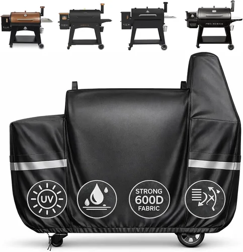 Miniatura 24 de Cubierta de parrilla Utheer para ahumador vertical de gas Pit Boss 3-Serie, cubierta impermeable anti-UV de 600D de longitud completa y resistente