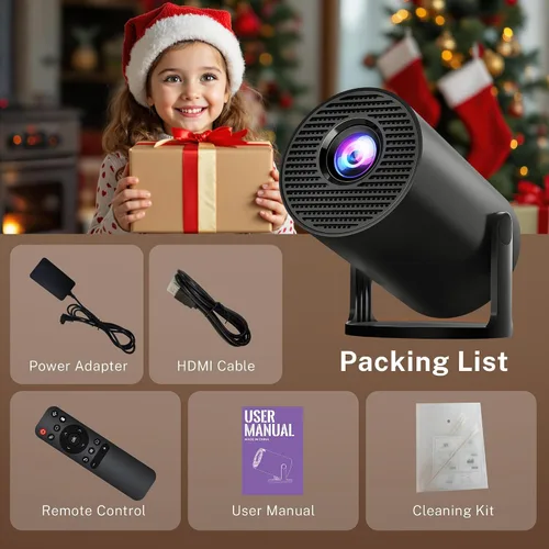 Miniatura 10 de [Aplicaciones integradas y actualizadas en 2025] Mini proyector con Wi-Fi 6 y Bluetooth 5.4, soporte 1080P 4K Full HD, Auto Keystone 360° Proyector